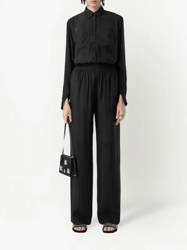 Burberry Silk EKD Pattern Shirt | Black | FARFETCH