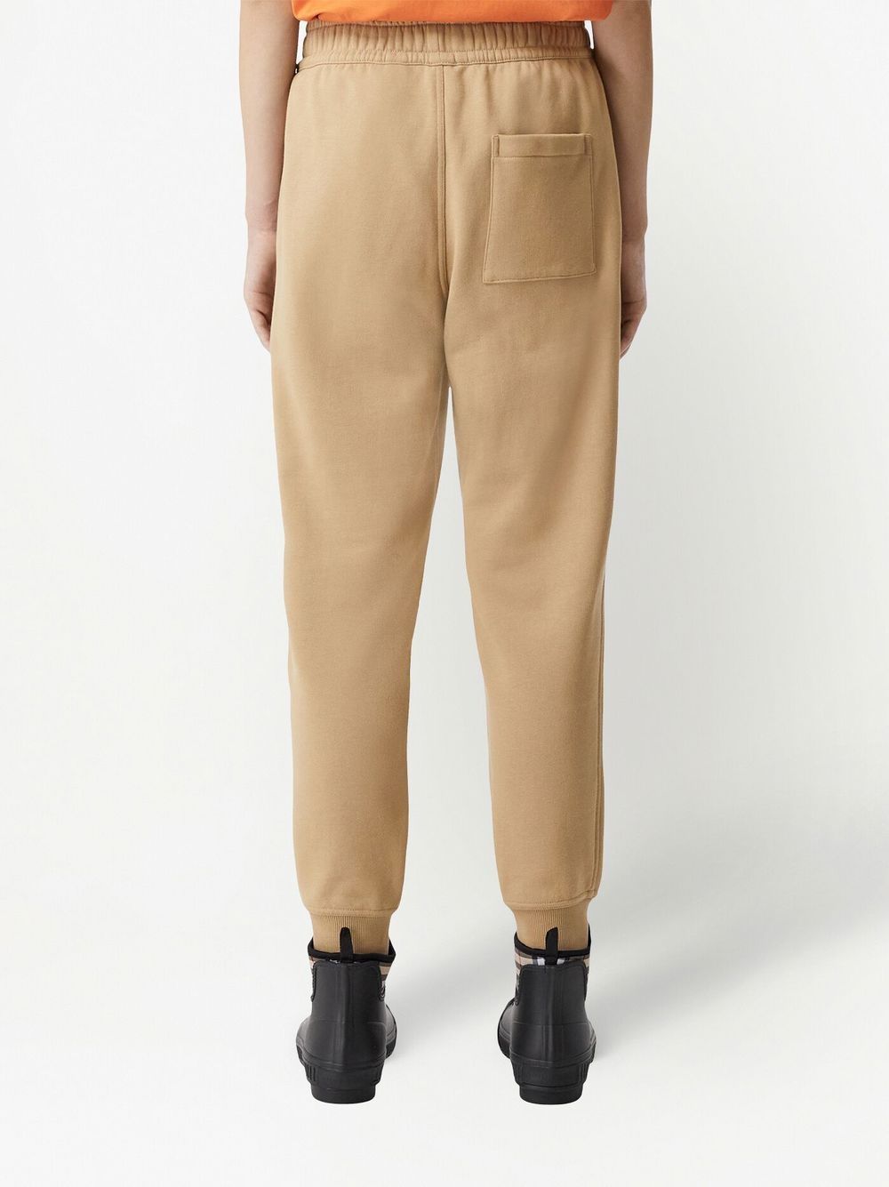 Shop Burberry Logo Patch Cotton Track Pants In Neutrals