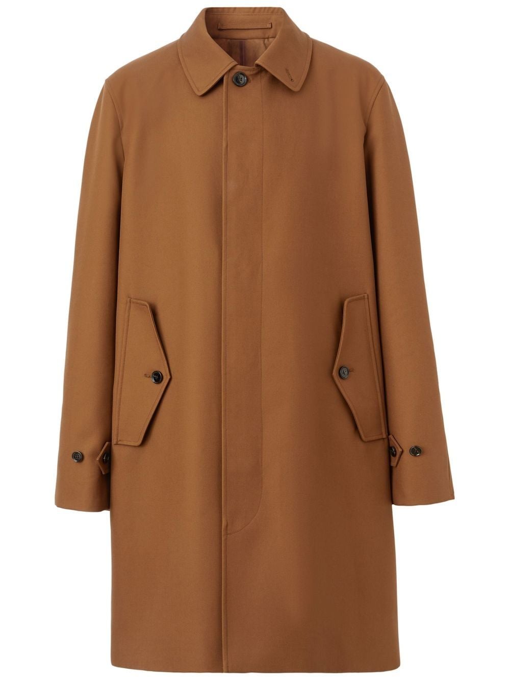 Shop Burberry Logo Crest Embroidered Cotton Coat In Brown