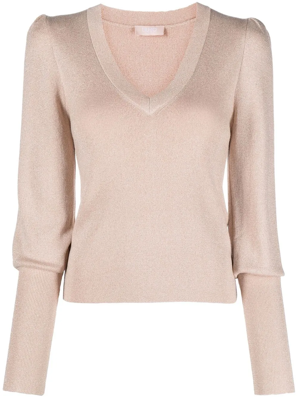 

LIU JO metallic-effect V-neck jumper - Neutrals