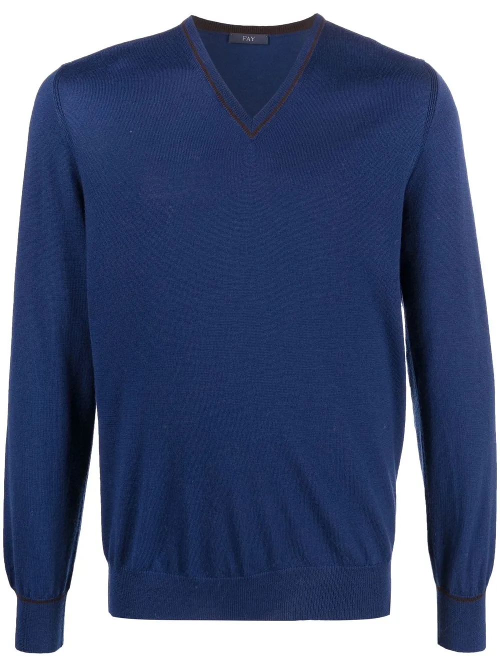 

Fay elbow-patch jumper - Blue