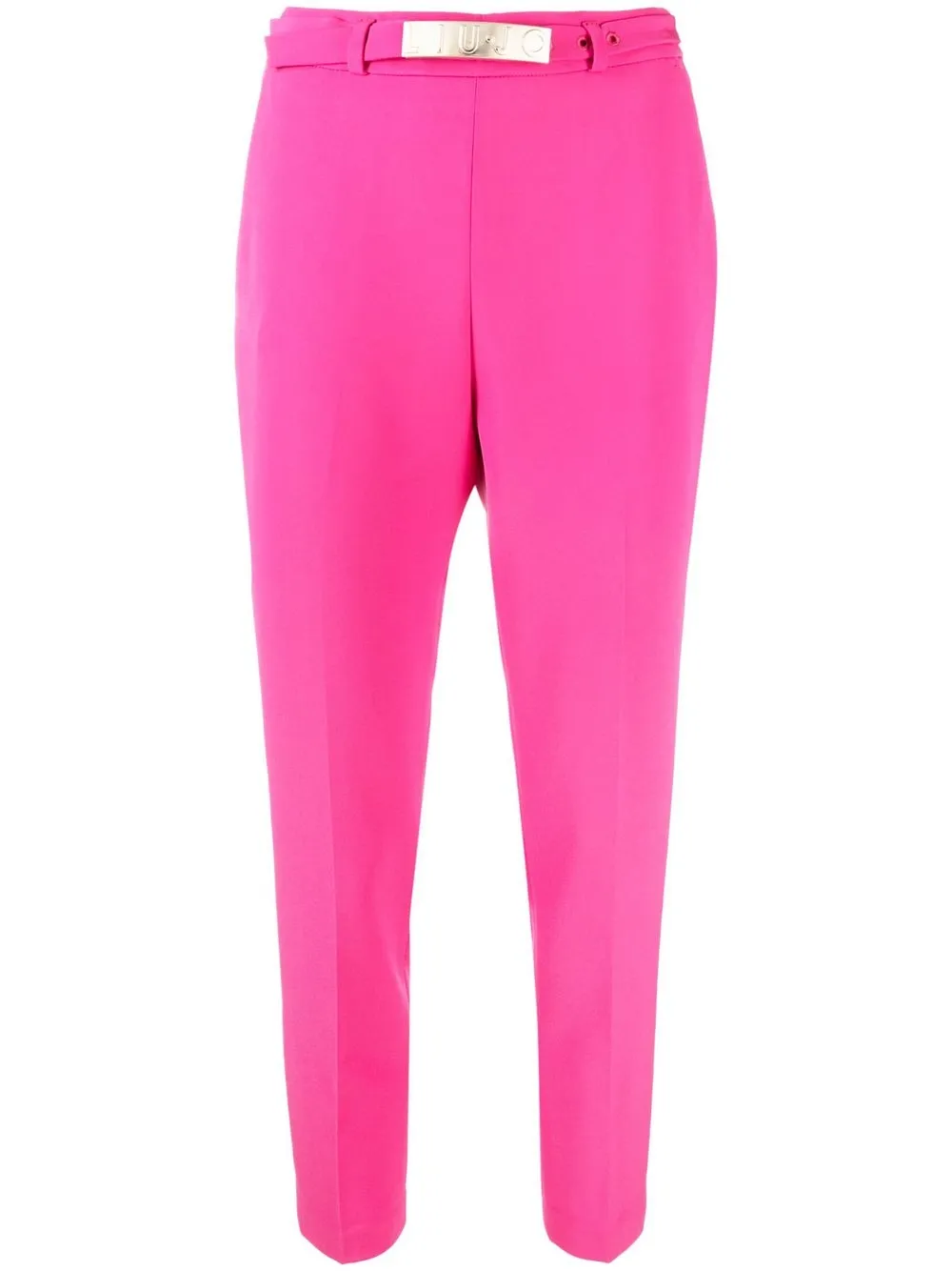 

LIU JO skinny logo-buckle trousers - Pink