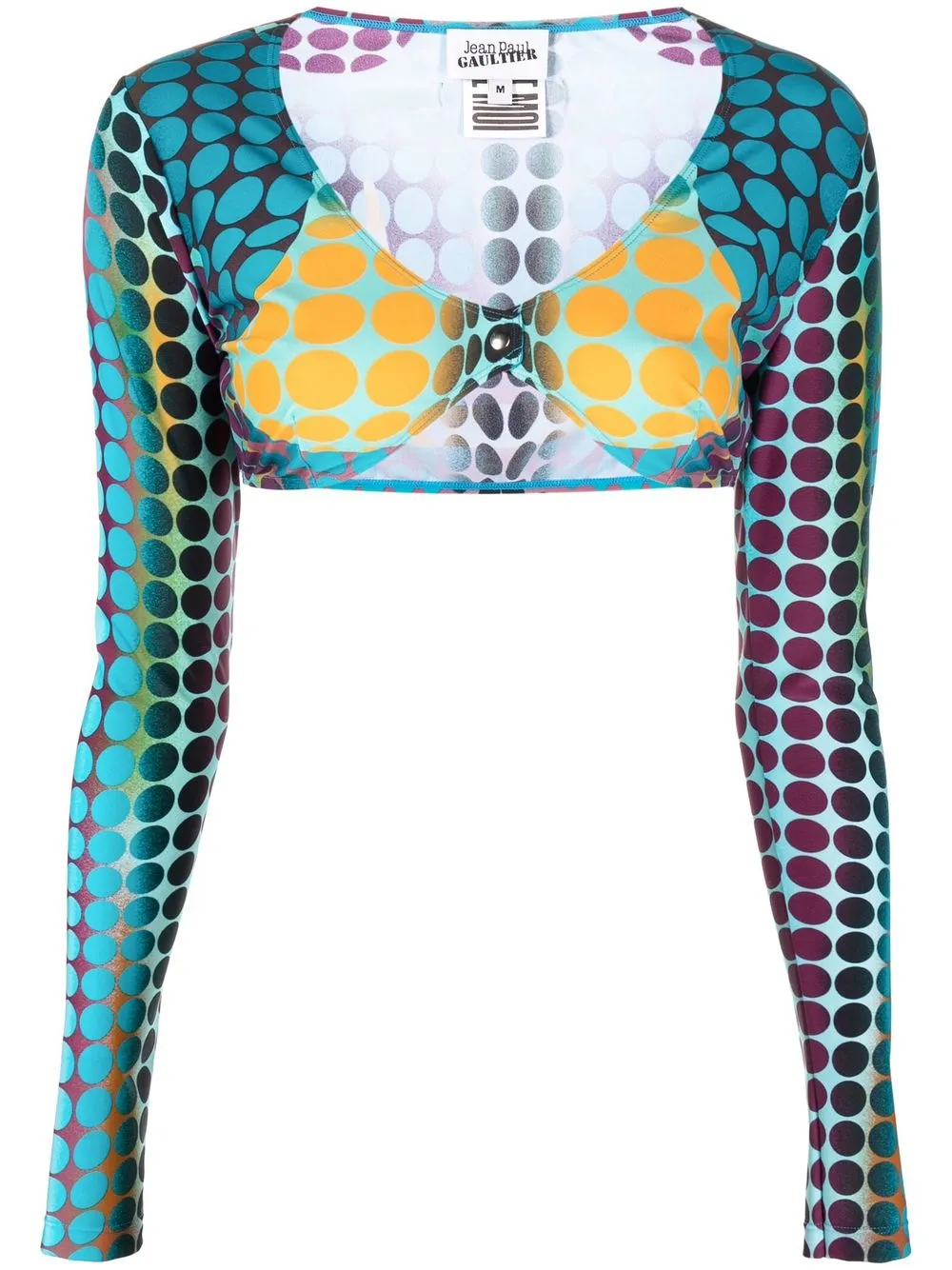

Jean Paul Gaultier dot-print crop top - Blue