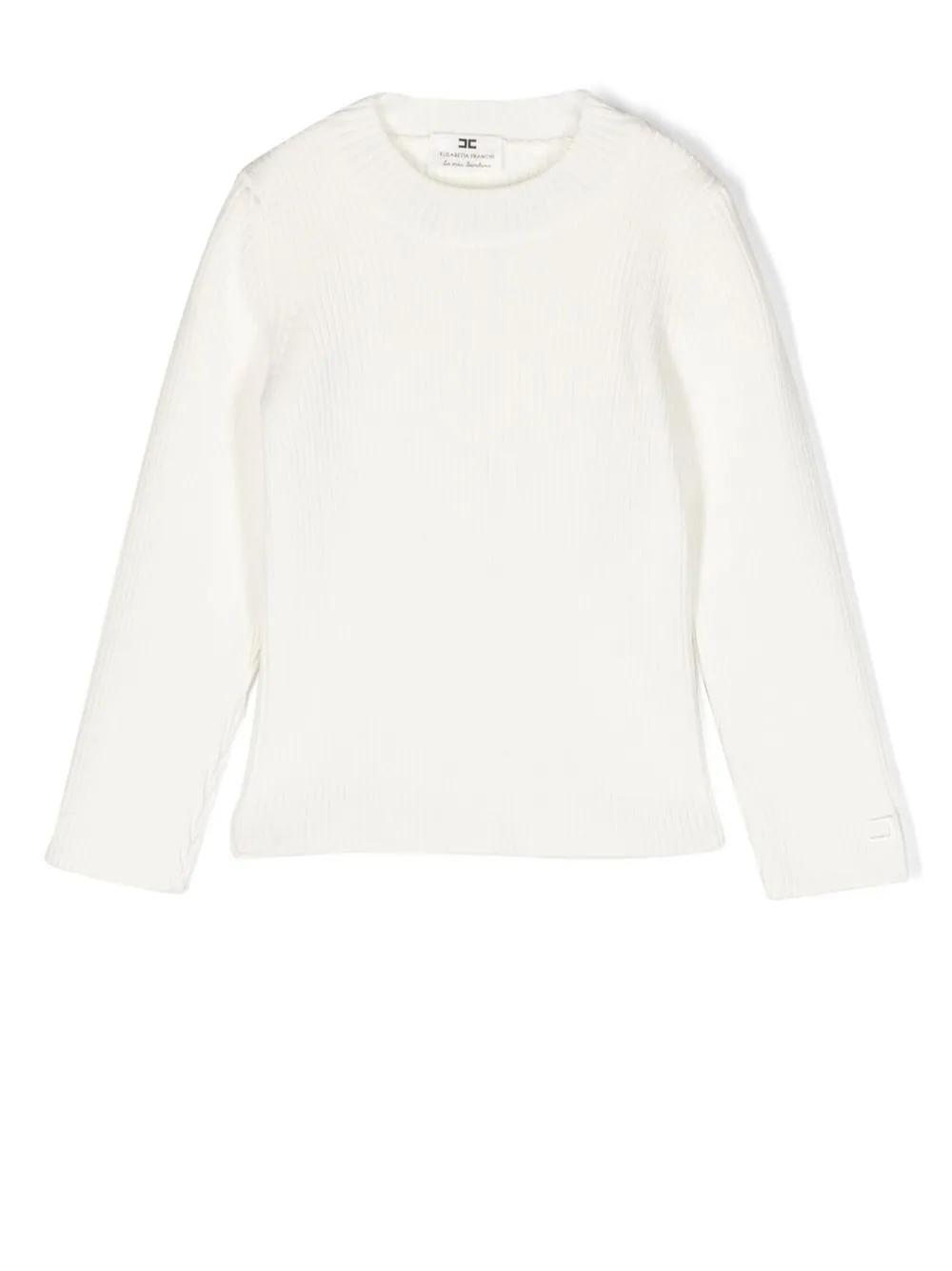 Elisabetta Franchi La Mia Bambina ribbed-knit jumper - White