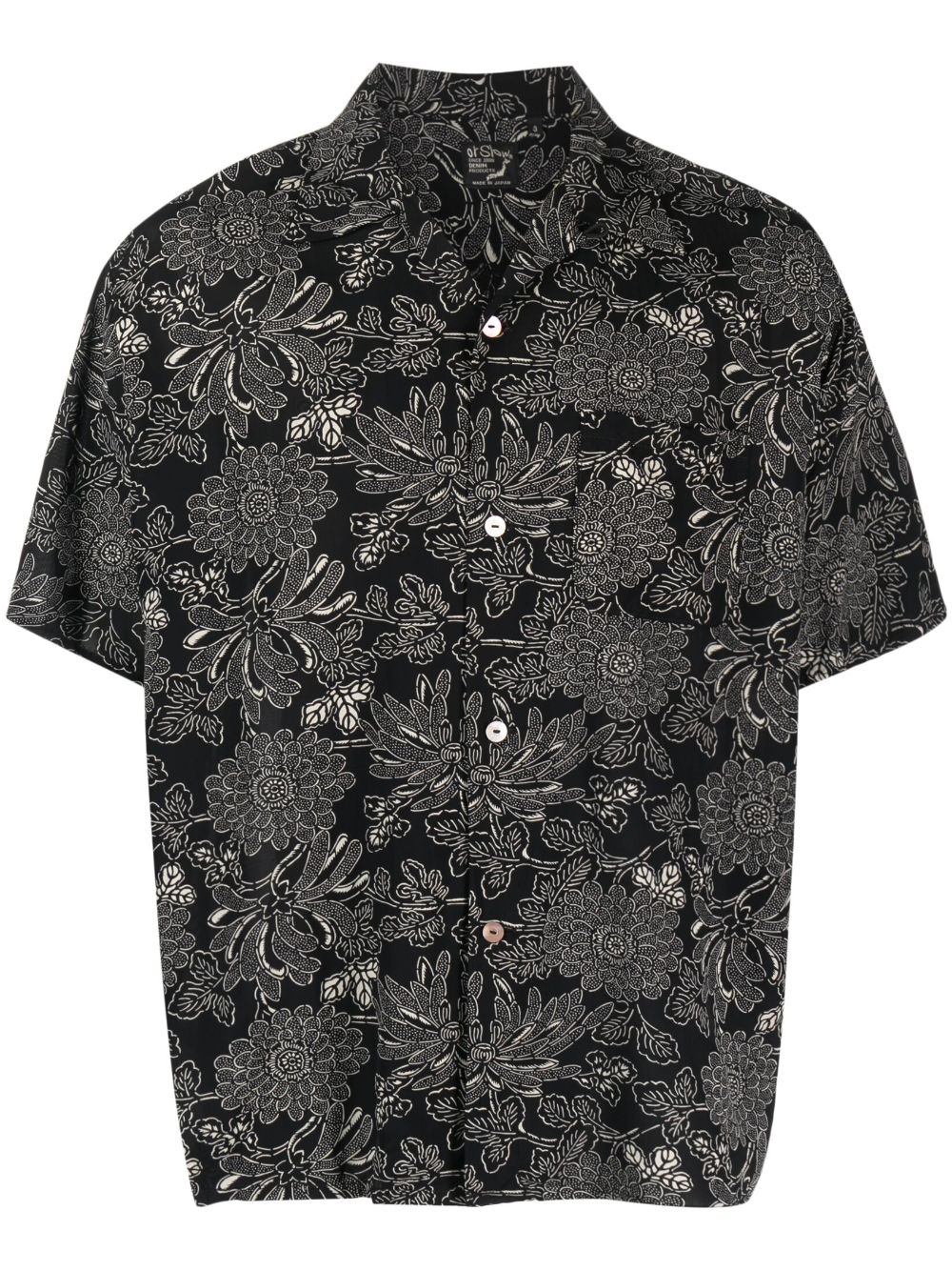 Orslow Black Floral Print Hawaiian Shirt | ModeSens