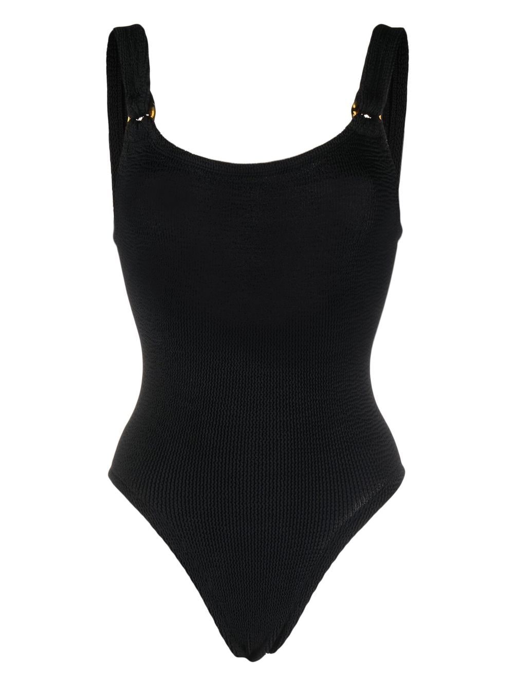 HUNZA G DOMINO CRINKE-EFFECT SWIMSUIT