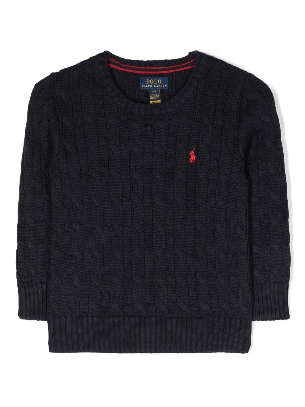 

Ralph Lauren Kids Polo Pony cable-knit jumper - Blue