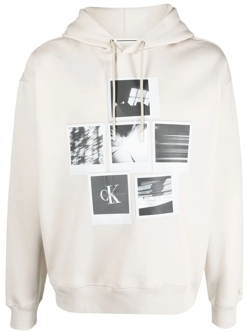 

Calvin Klein Jeans polaroid-print drawstring hoodie - Neutrals