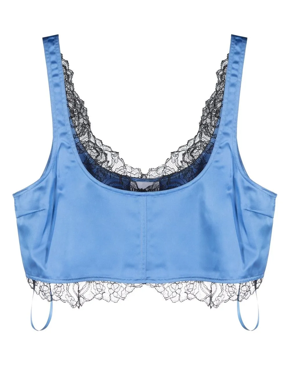 

GANNI lace-trim crop-top - Blue