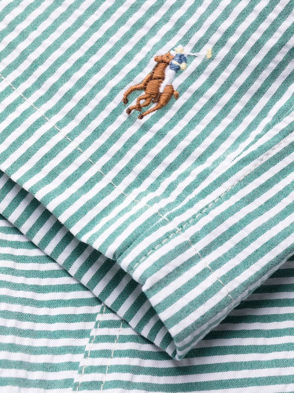 Shop Polo Ralph Lauren Traveler Striped Swim Shorts In Green