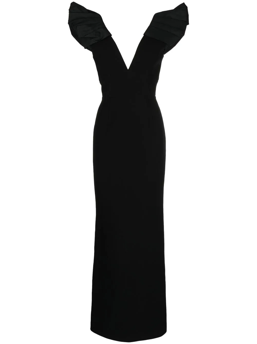 

Rebecca Vallance Katie ruffled-detail gown - Black