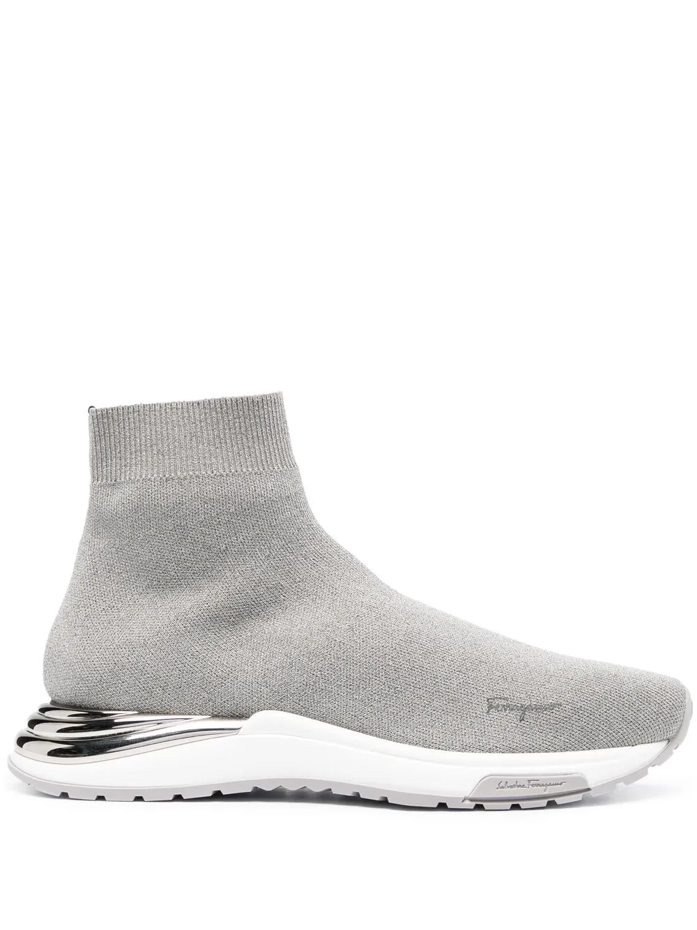 

Ferragamo logo-print sock sneakers - Grey