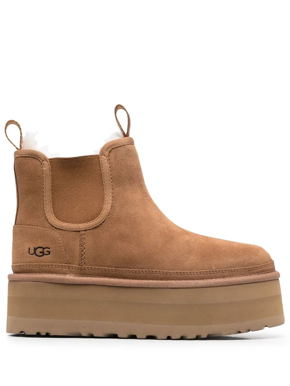 

UGG logo-print platform ankle boots - Brown