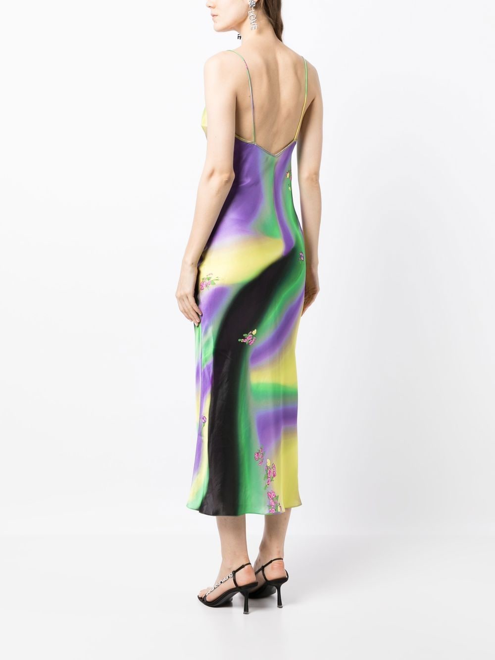 Shop Natasha Zinko Ombré Midi Slip Dress In Multicolour