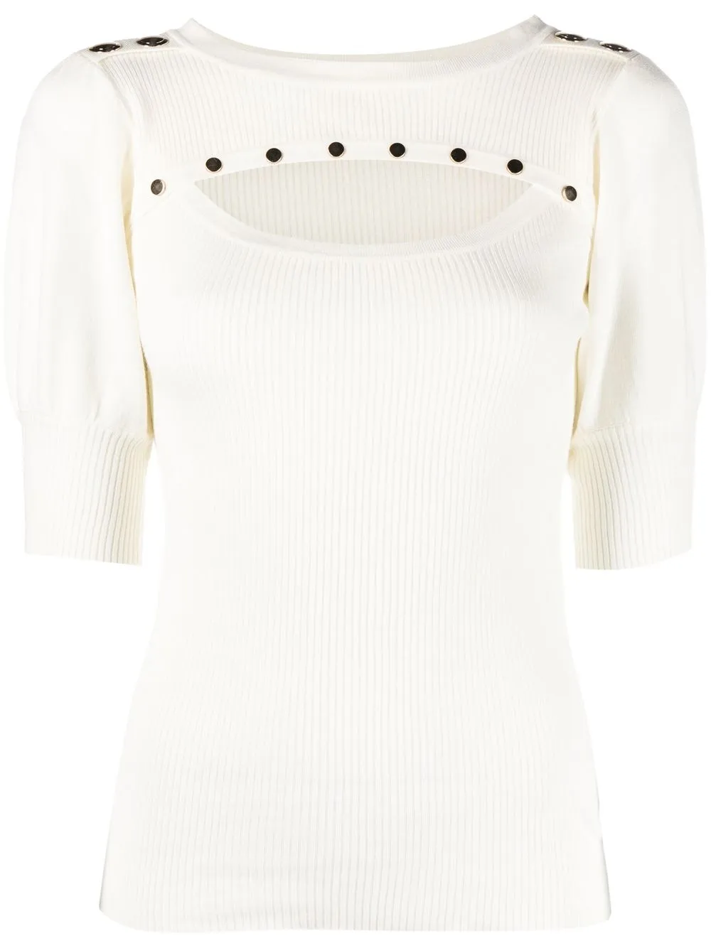 

LIU JO cut-out detail short sleeves blouse - Neutrals