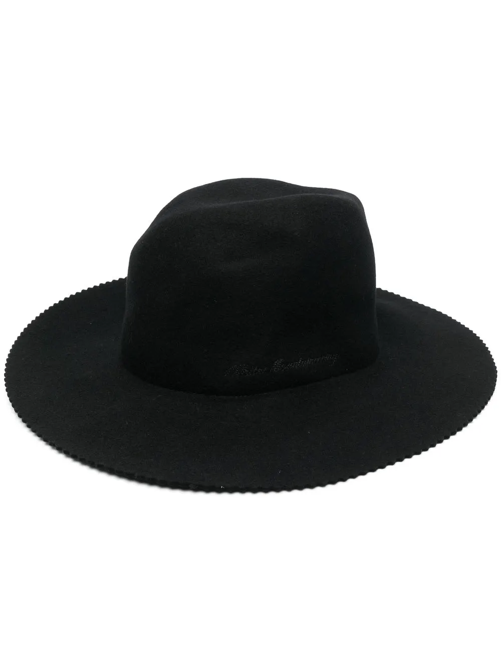 

White Mountaineering scalloped-edge fedora hat - Black