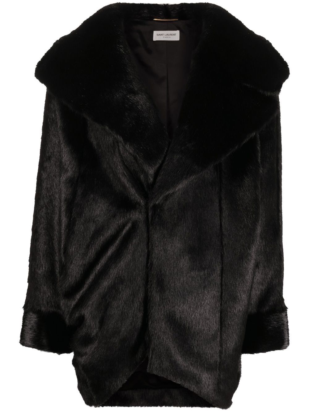 Saint Laurent faux-fur short coat - Black