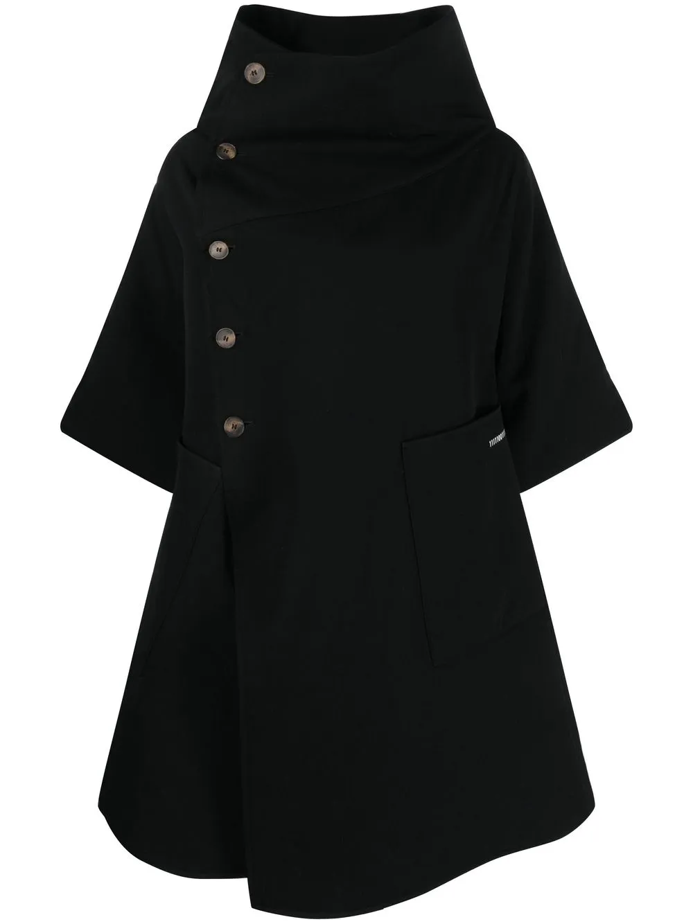 

Société Anonyme mid-length funnel-neck coat - Black