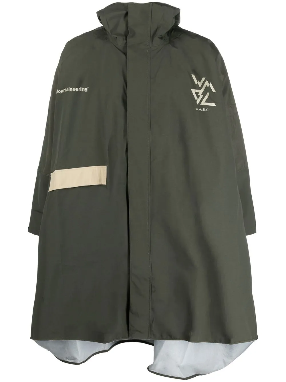 

White Mountaineering abrigo con capucha y logo estampado - Verde