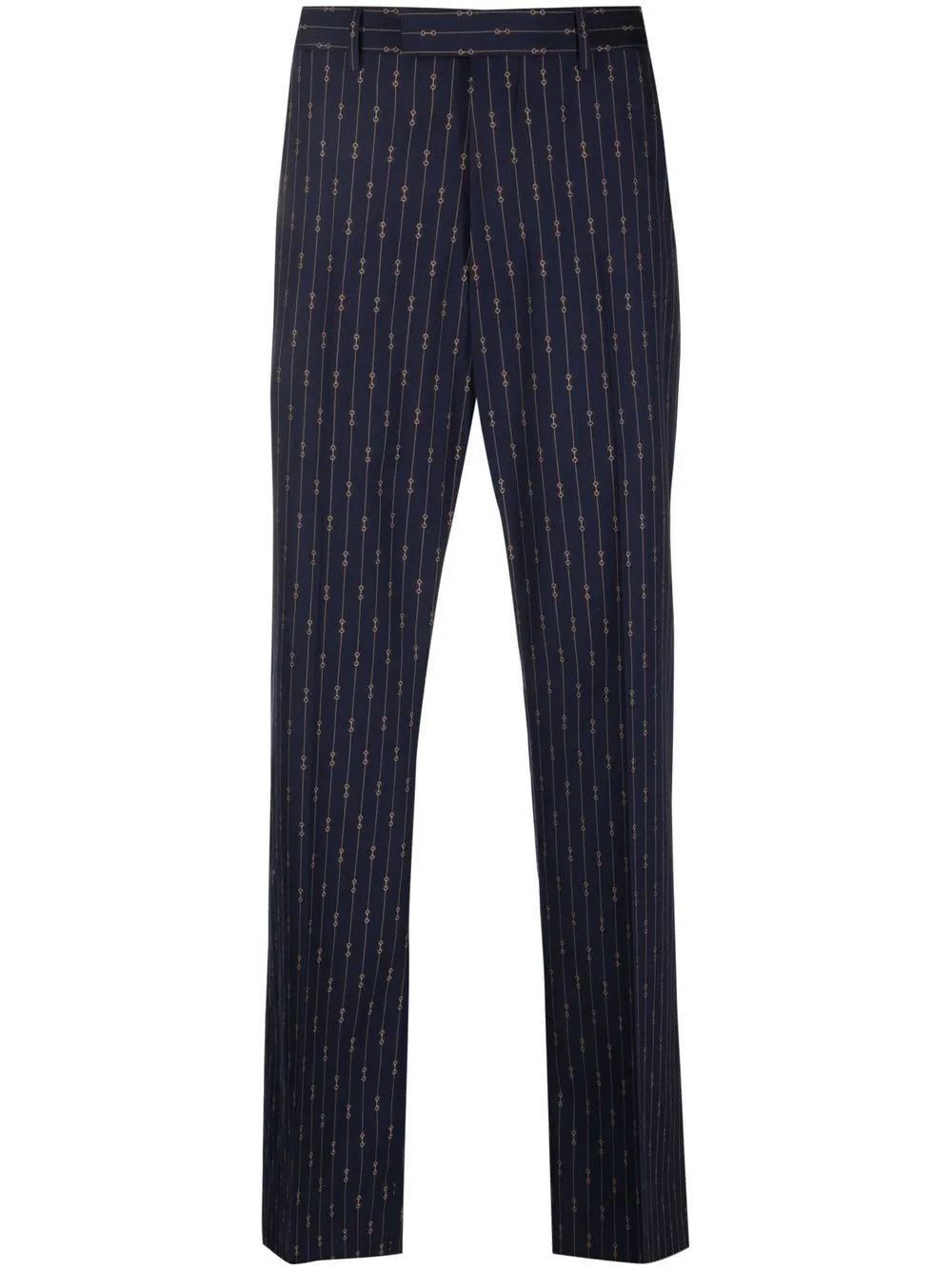 Gucci pantalones rectos con estampado Horsebit | azul | Image 1