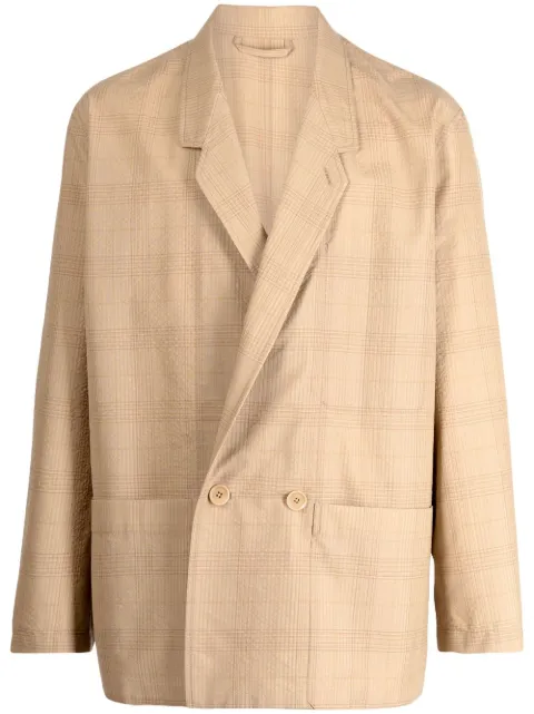 Lemaire checked double-breasted blazer