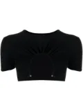 Christopher Esber cut-out cropped T-shirt - Black