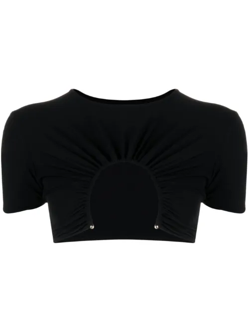 T-shirt crop à découpes - Christopher Esber - Modalova