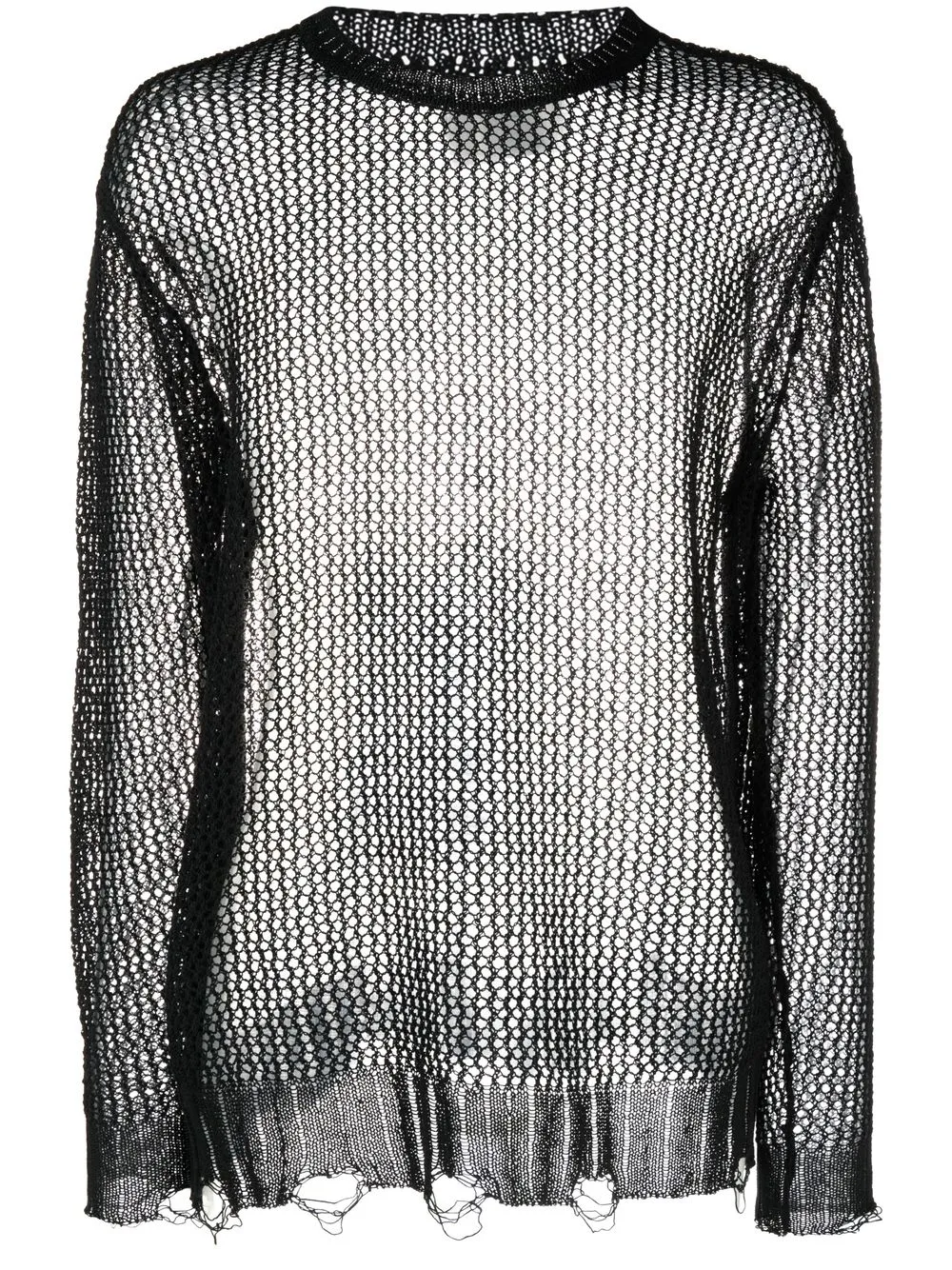 

Song For The Mute distressed-effect crochet jumper - Black