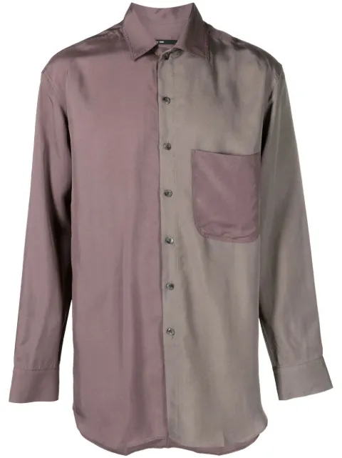 Song For The Mute panelled button-up shirt