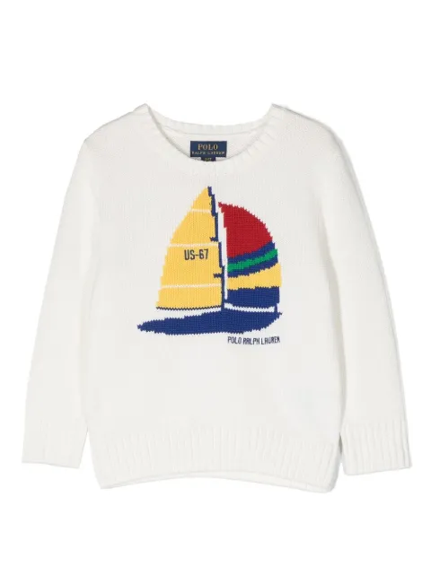 POLO RALPH LAUREN KIDS patterned intarsia-knit jumper