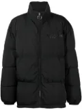 Moschino logo-print padded coat - Black