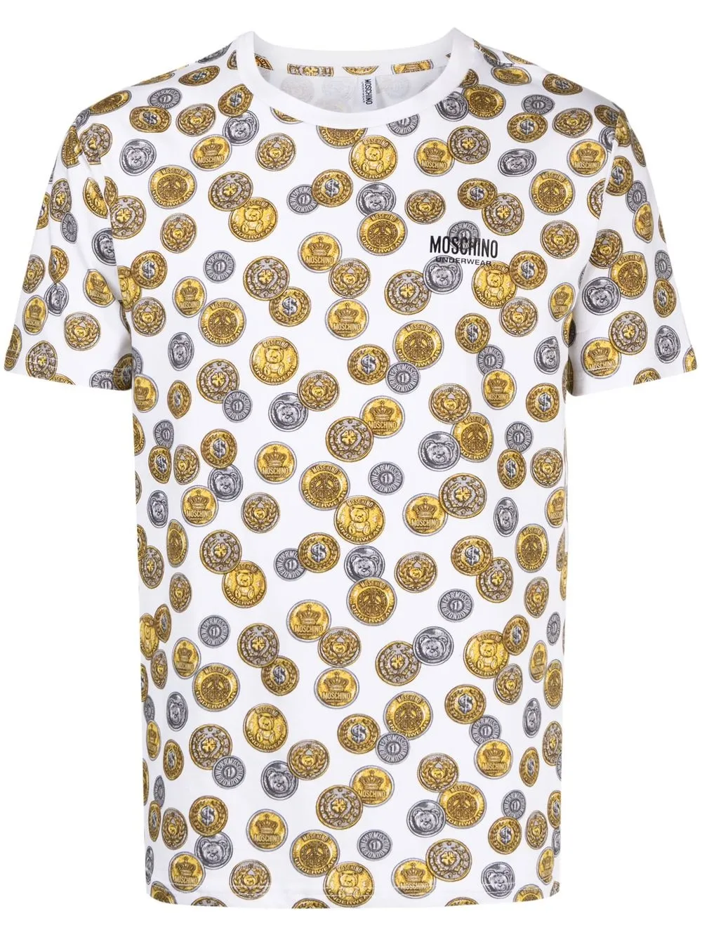 

Moschino coin-print stretch-cotton T-shirt - White