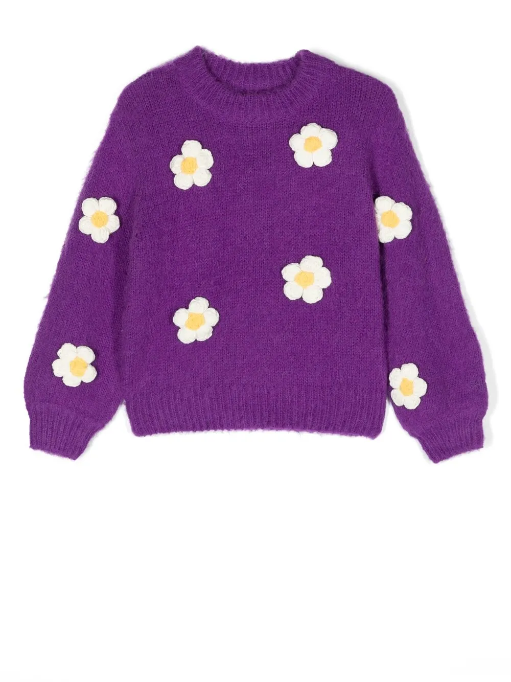 

MC2 Saint Barth Kids floral-detail knitted jumper - Purple