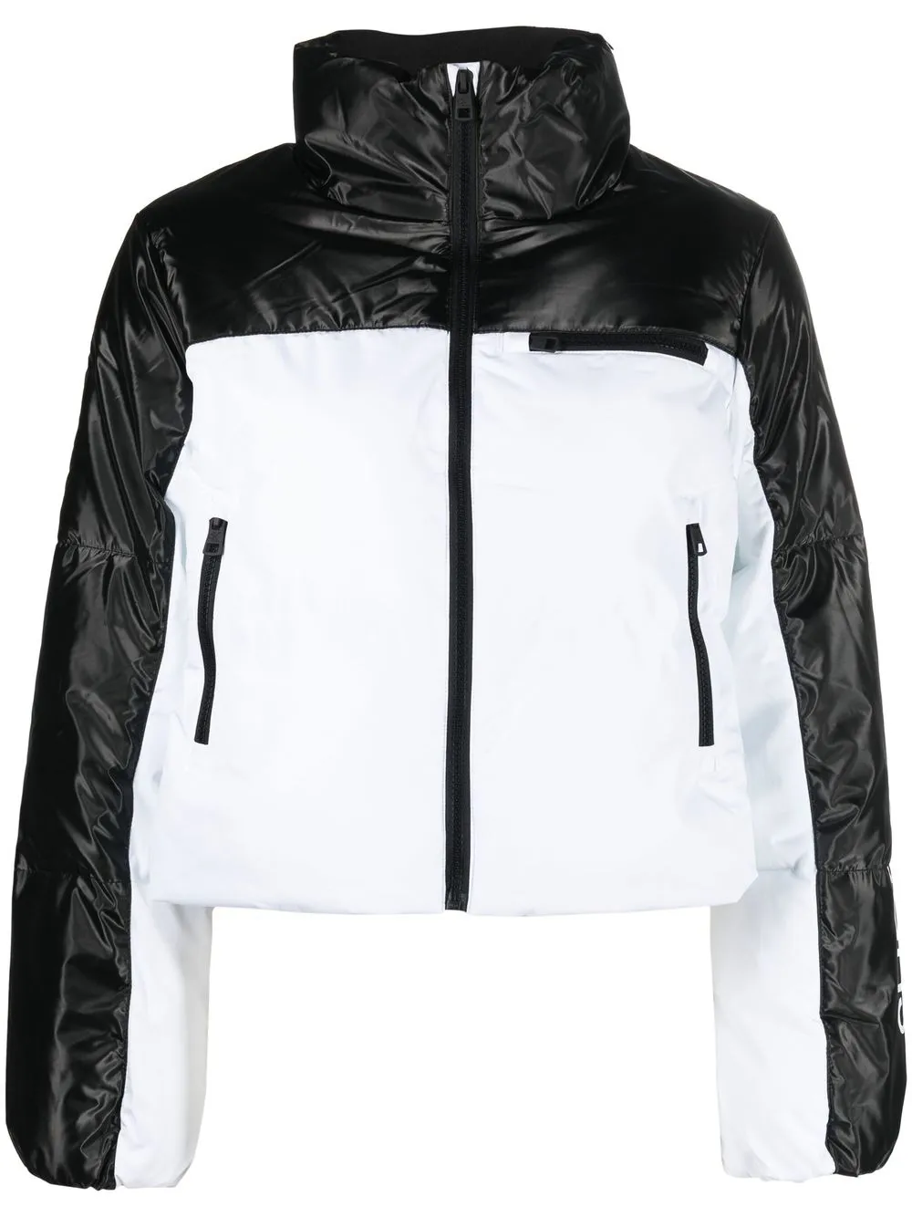 

Calvin Klein Jeans logo-print panelled puffer jacket - White