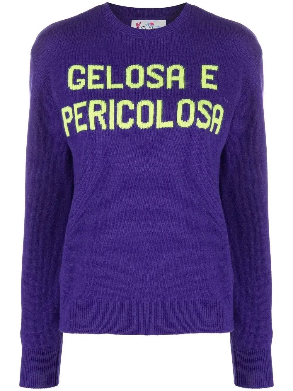 

MC2 Saint Barth intarsia-slogan crew-neck jumper - Purple