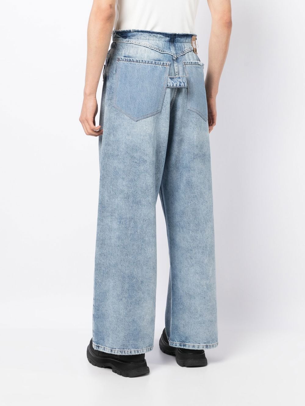 Shop Natasha Zinko Wide-leg Jeans In Light Wash
