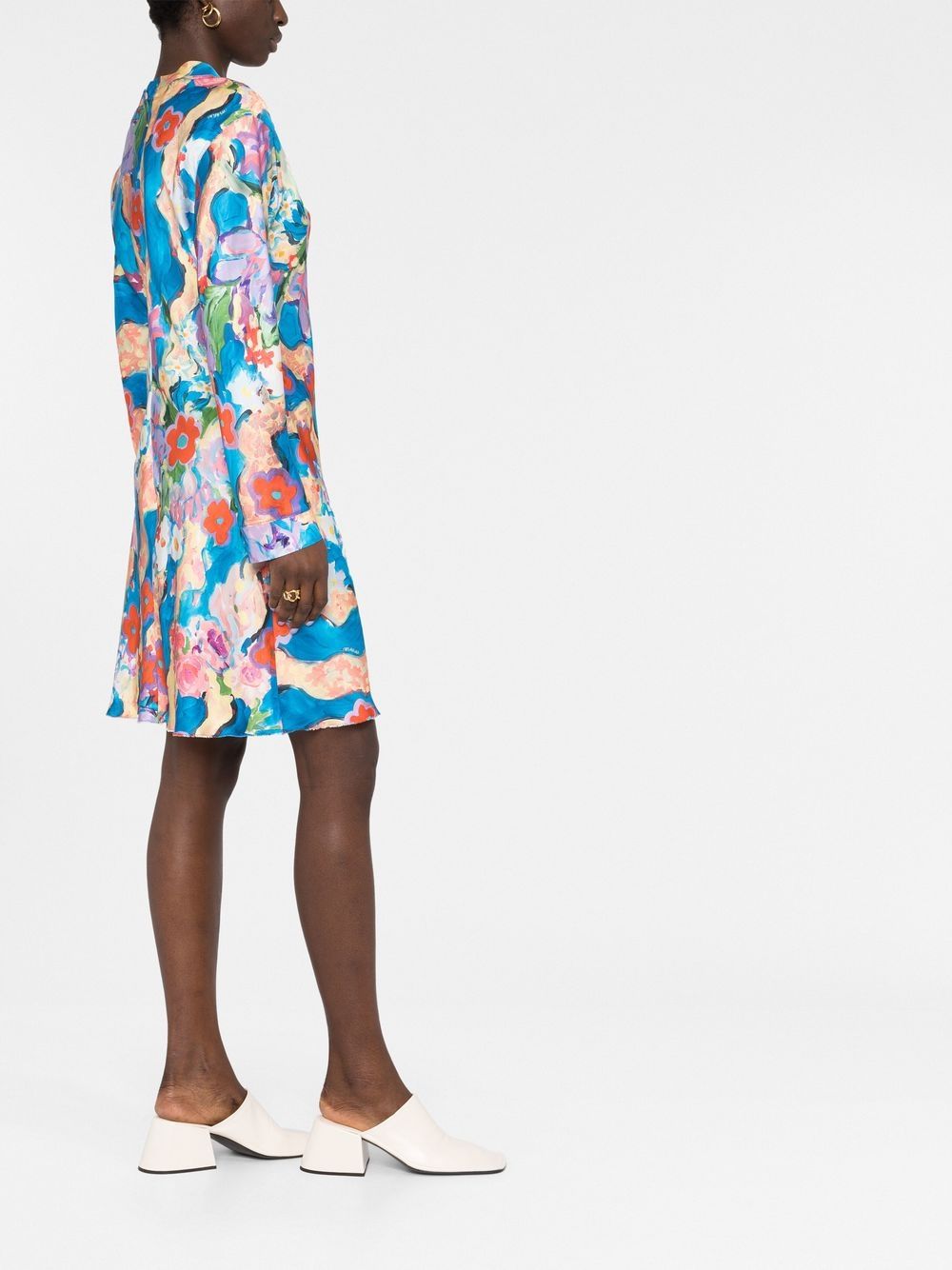 Marni abstract-print satin dress Women