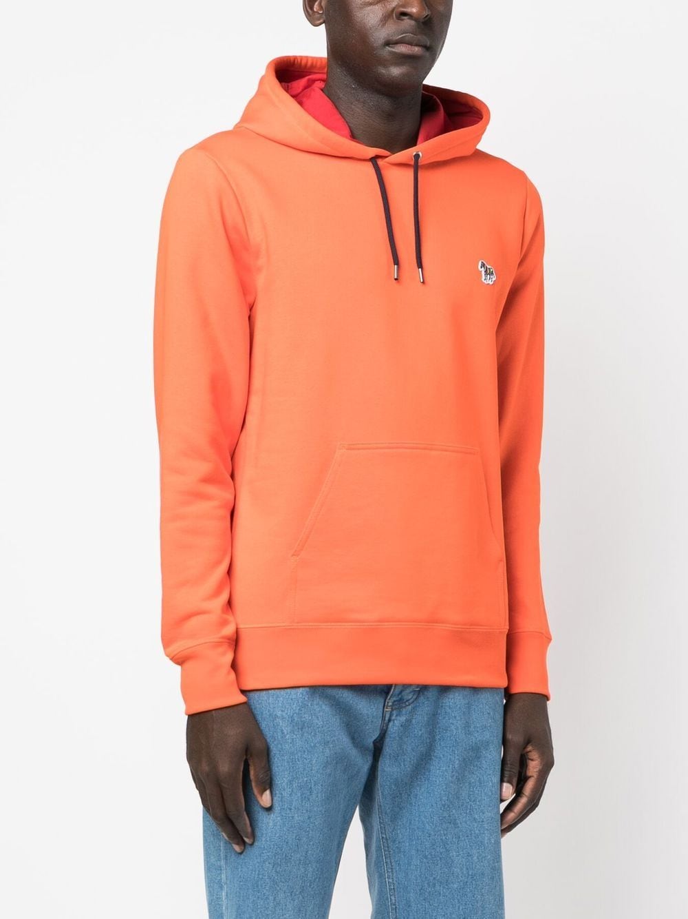 Shop Ps By Paul Smith Logo-patch Drawstring Hoodie In Orange