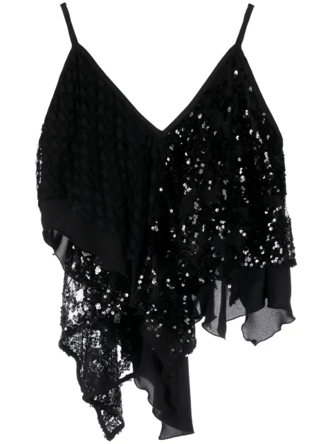 The Attico asymmetric embellished vest top