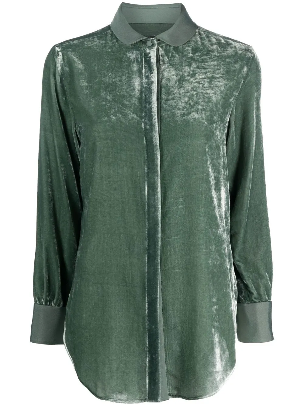 

Emporio Armani velvet long-sleeved shirt - Green