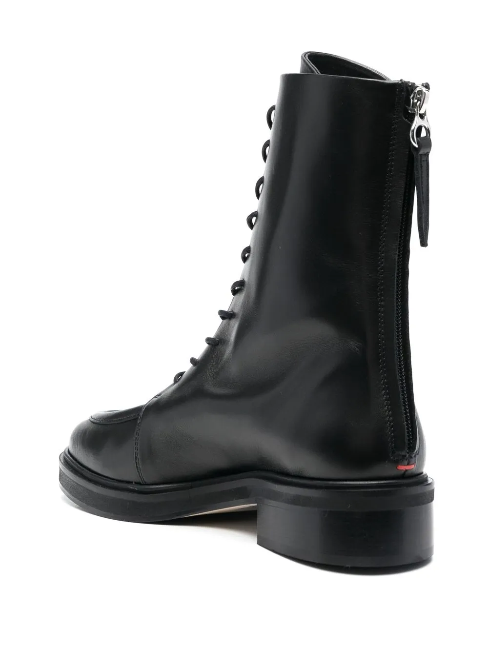 Shop Aeyde Low Heel Combat Boots In Black