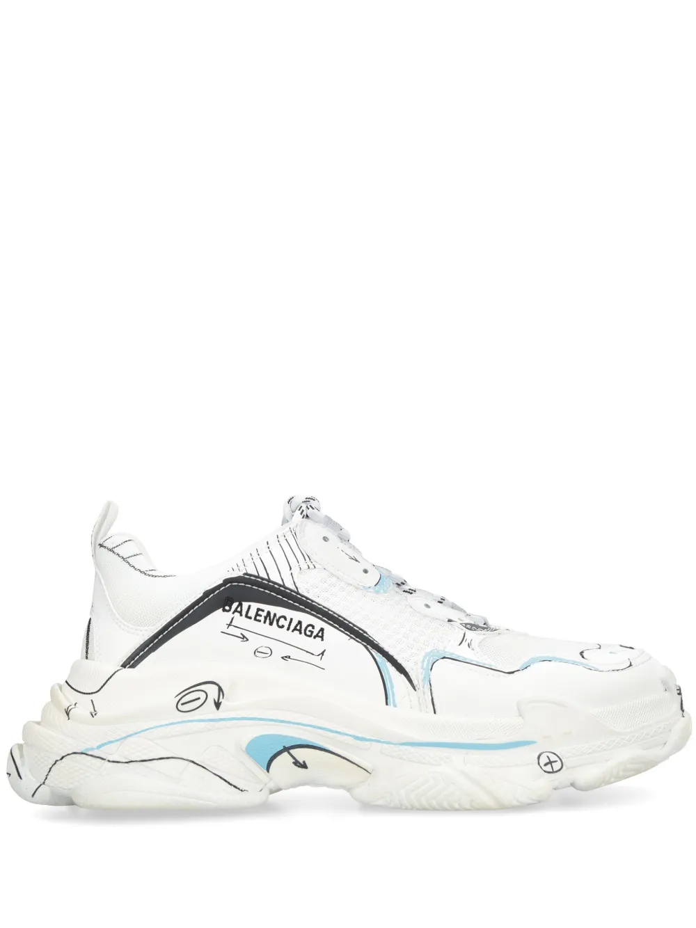 Balenciaga Triple S sketch-print sneakers | White | Image 1