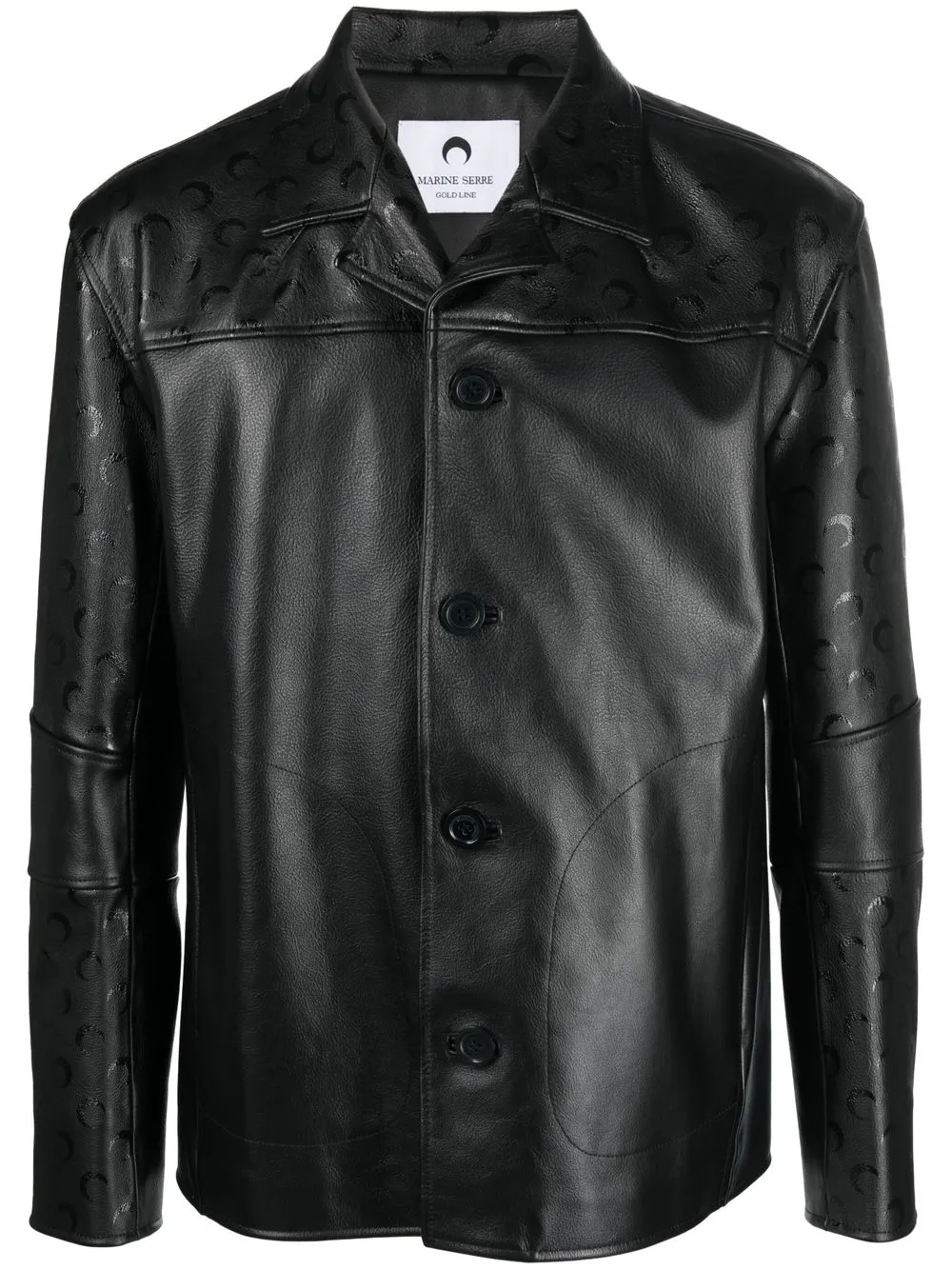 

Marine Serre moon-print leather jacket - Black