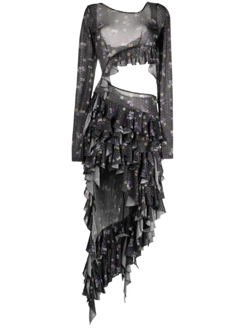 Natasha Zinko ruffled cut-out midi dress 