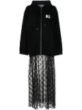 Natasha Zinko Combo logo-print hoodie dress - Black