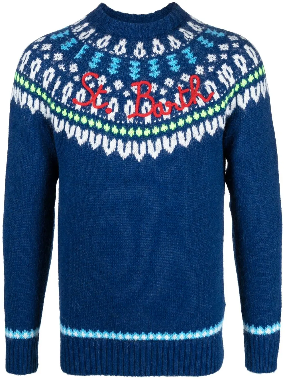 

MC2 Saint Barth patterned intarsia-knit jumper - Blue