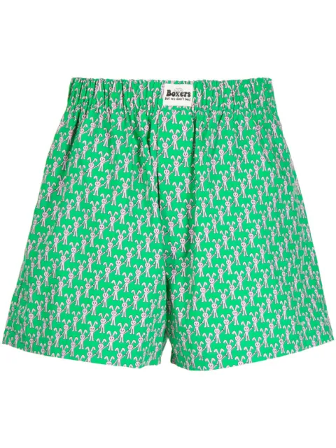 Natasha Zinko logo-print cotton track shorts