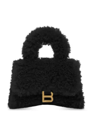 Balenciaga Mini Hourglass Furry Shoulder Bag Farfetch