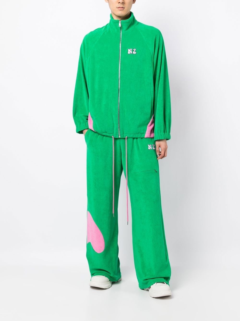 Shop Natasha Zinko Terry Bunny Sweatpants In Green