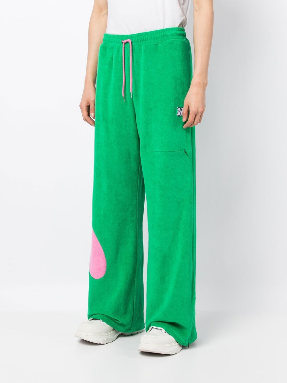 Shop Natasha Zinko Terry Bunny Sweatpants In Green